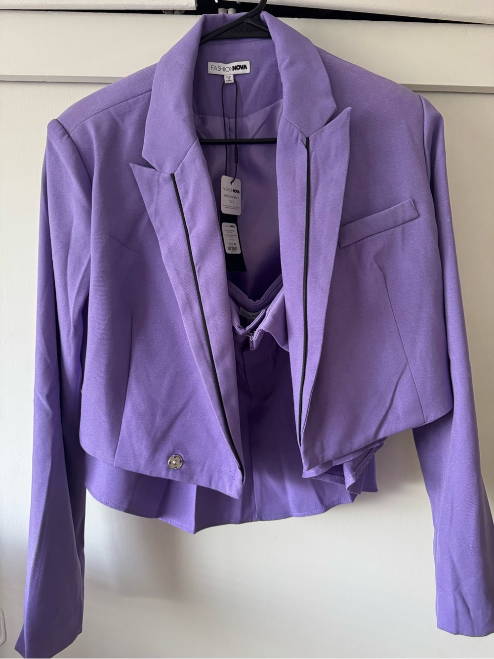 Fashion Nova Lavender Cropped Blazer